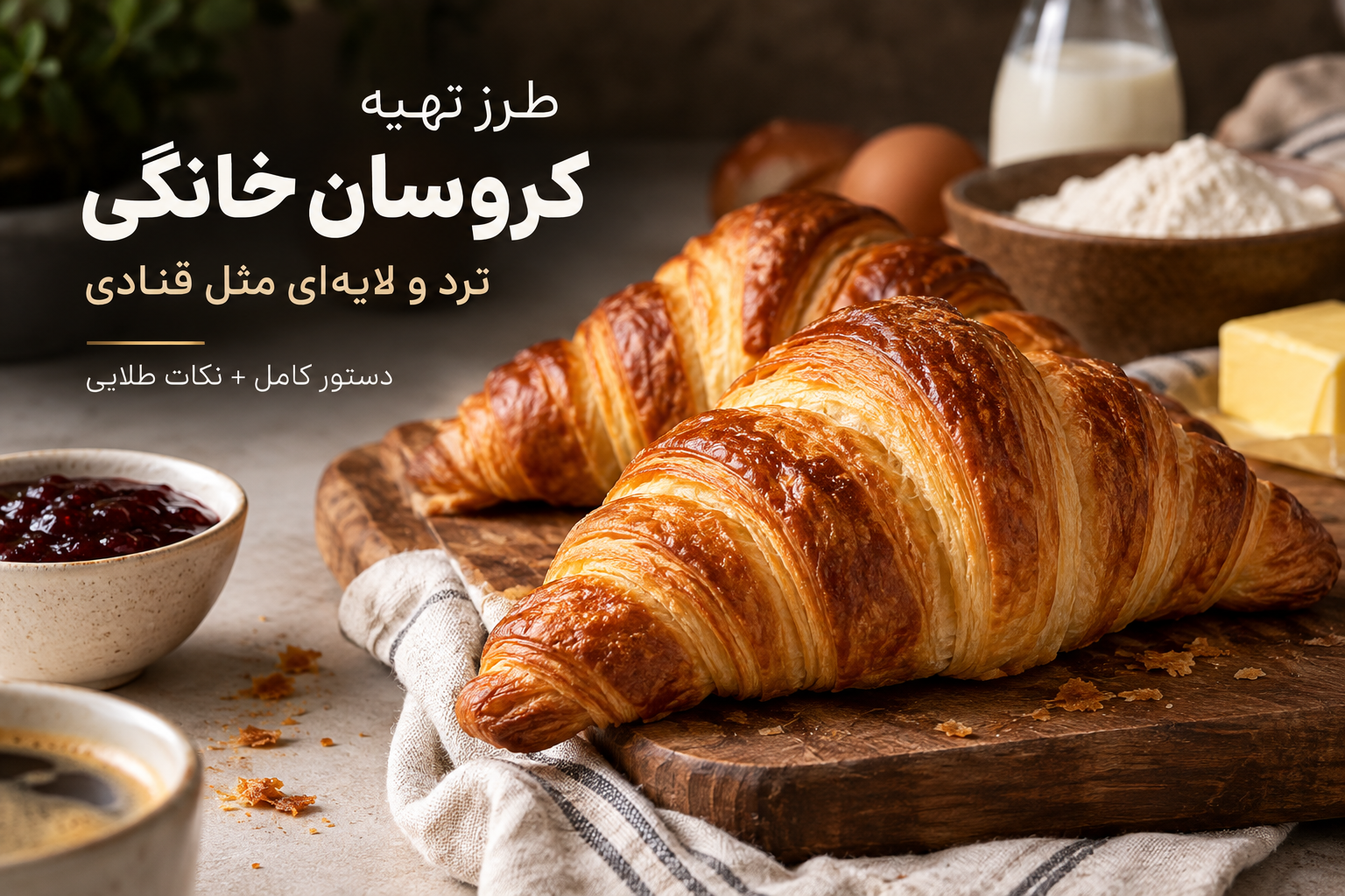 نحوه پخت کرواسان خانگی